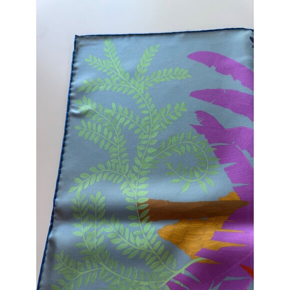 NWT Hermes Reversible 100% Silk Scarf, 90cm, Faivre Design, Double Face, Blue - Picture 9 of 16